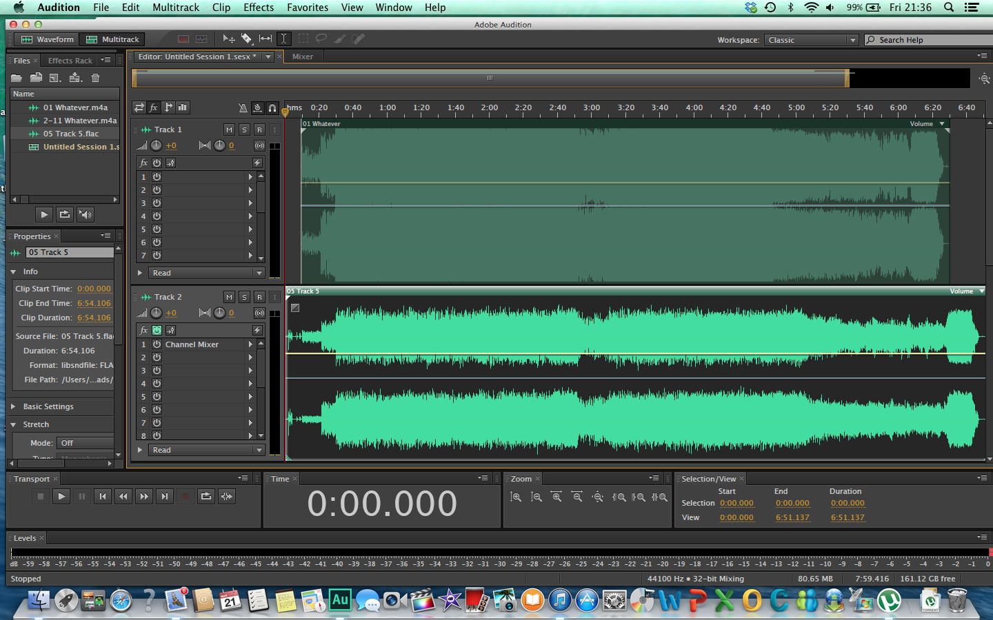 Waveform of CD single (top) versus un-mastered mix on safety copy of masters (bottom)